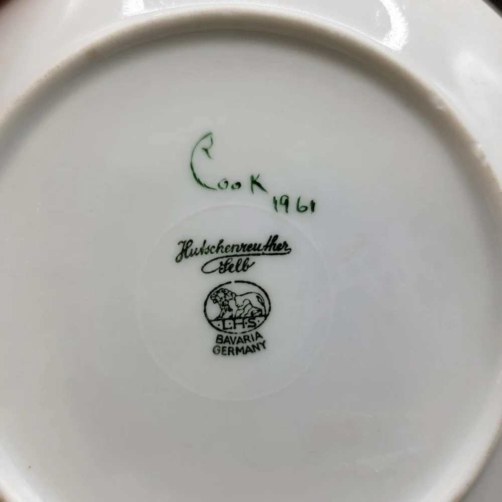 Vintage HUTSCHENREUTHER SELB LHS Bavaria German Hand Painted Poinsettia Plate